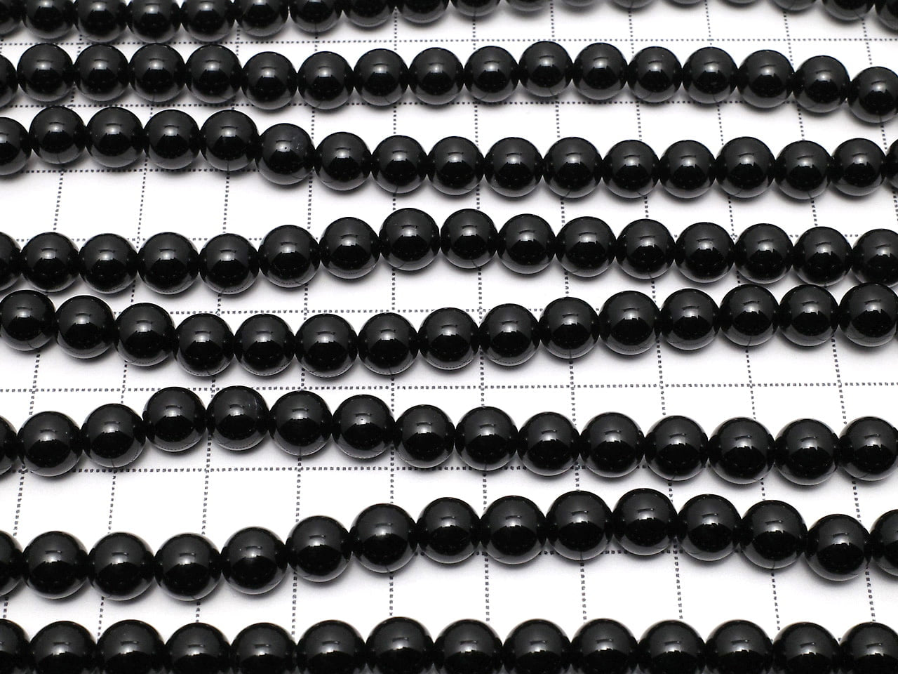 Onyx Rond 7mm, 1 brin de perles (env. 38cm)