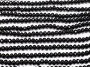 [Video] Black Color Jade Faceted Button Rondelle 4 x 4 x 2 mm 1strand beads (aprx.14 inch / 35 cm)
