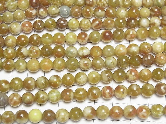 [Video] Serpentine  Round 8mm half or 1strand beads (aprx.15inch/38cm)