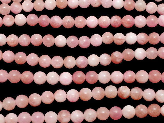 1strand $3.79! Pink & White Jade Round 6mm 1strand beads (aprx.15inch / 37cm)