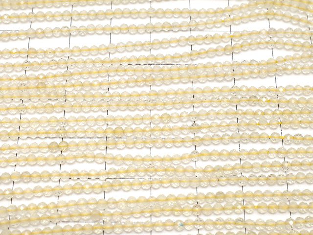 [Video]High Quality! Lemon Quartz AA++ Faceted Round 2mm 1strand beads (aprx.15inch/36cm)