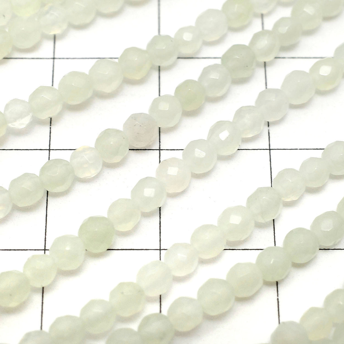 New Jade AA 32 Faceted Round 3 mm 1strand beads (aprx.15 inch / 37 cm)