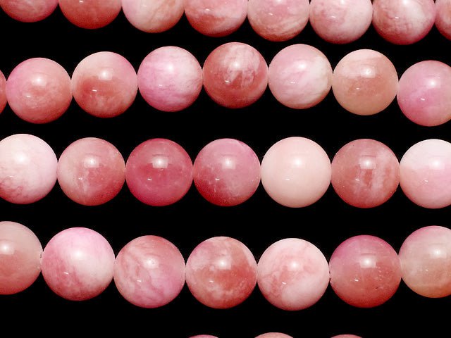 Pink & White Jade Round 10mm 1strand beads (aprx.15inch / 37cm)