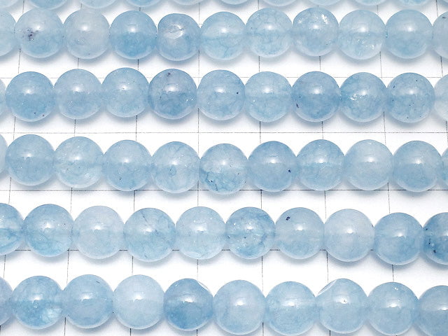 Blue color Jade Round 8mm 1strand beads (aprx.14inch/36cm)