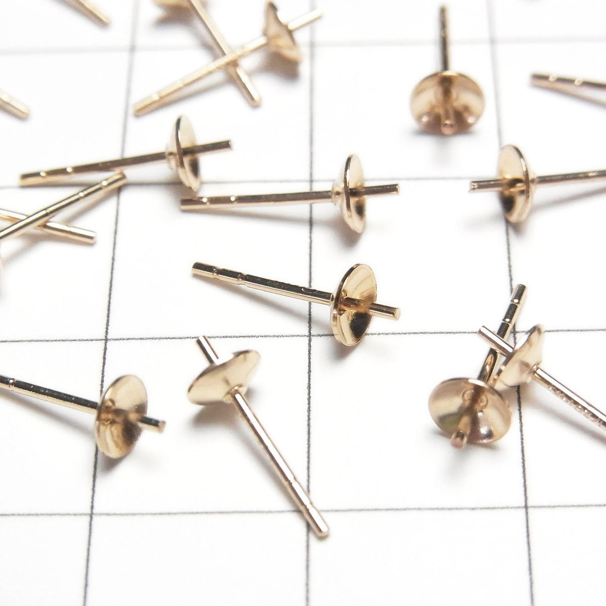14KGF 直連式耳釘耳環 [3mm][4mm] 卡槽 2件 1對
