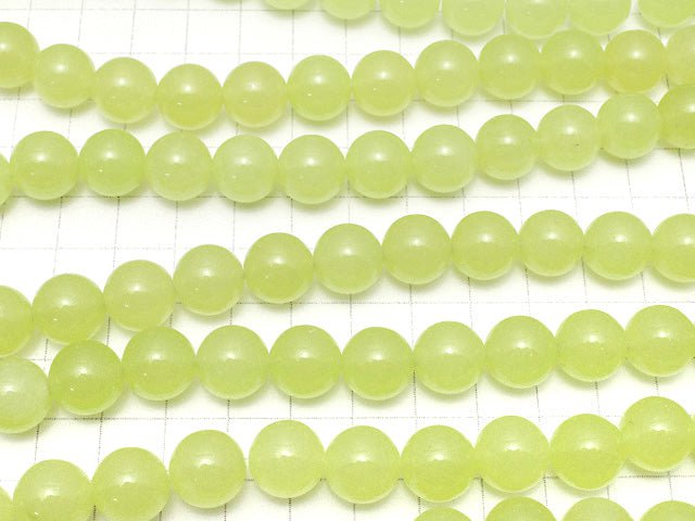 Yellow Green Jade Round 12mm 1strand beads (aprx.15inch / 38cm)