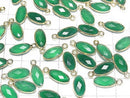 [Video] Green Onyx AAA Bezel Setting Faceted Oval 13x7mm 18KGP 2pcs