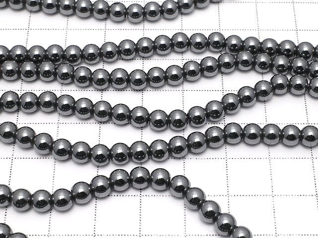 Hematite  Round 5mm 1strand beads (aprx.15inch/38cm)