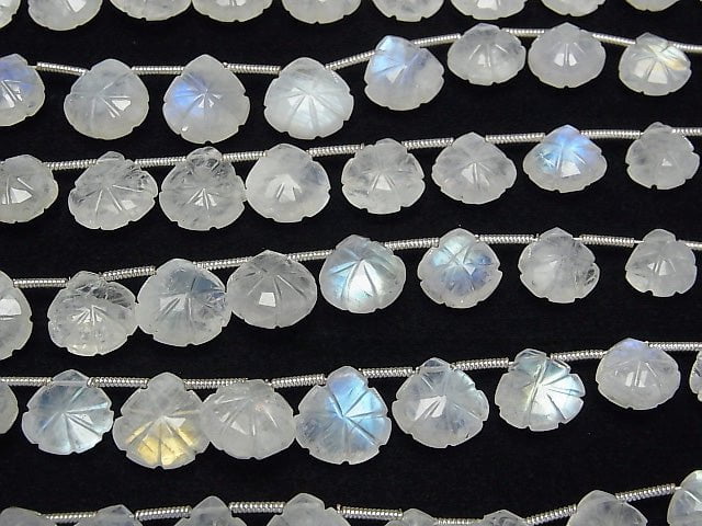 [Video] High Quality Rainbow Moonstone AA++ Carved Chestnut 1strand (18pcs)