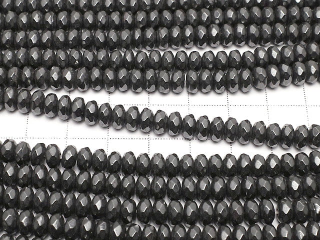 [Video] Magnetic! Hematite Faceted Button Rondelle 6x6x3mm 1strand beads (aprx.15inch / 37cm)
