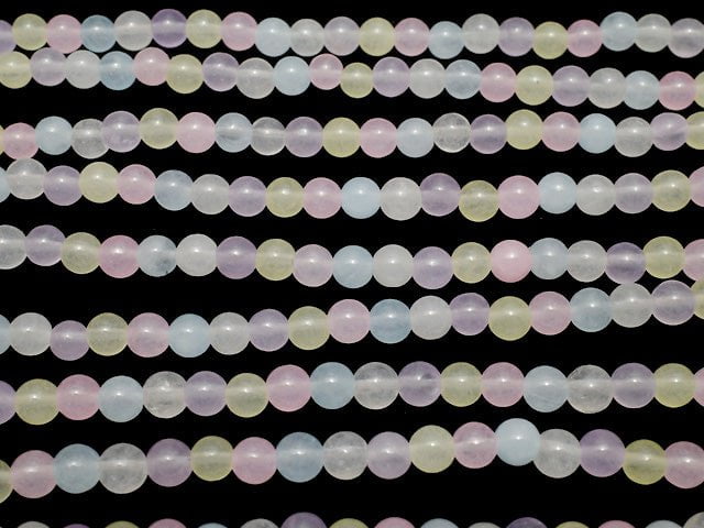 Multicolor Jade Round 4mm 1strand beads (aprx.15inch / 36cm)