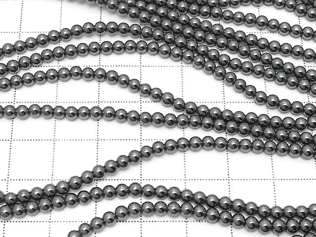 Hematite  Round 3mm 1strand beads (aprx.15inch/38cm)