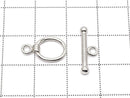 Silver925 Oval Toggle 10x9mm [Sterling Silver Finish][Rhodium Plated][18KGP] 1pair