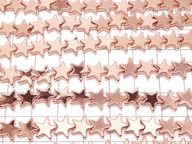 [Video] Hematite Star 8x8mm Pink Gold Coating 1strand beads (aprx.15inch/37cm)