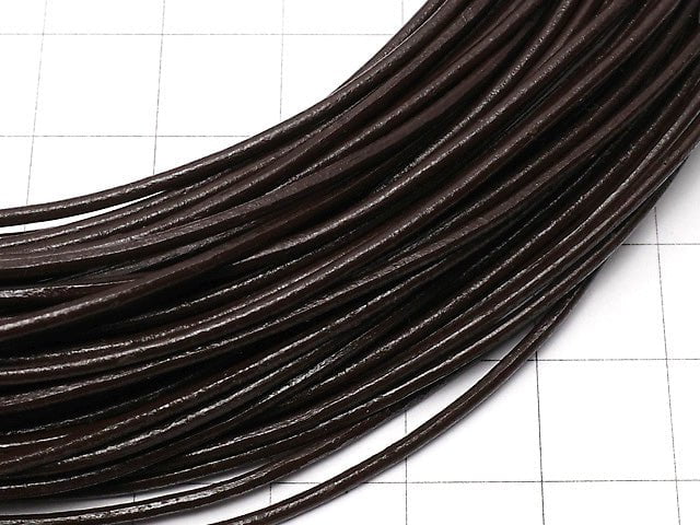 Europe Leather Cord Round wire [1 mm] [1.5 mm] [2 mm] coffee (brown) 1 roll (20 m)