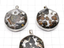Kenya Sericho Pallasite Meteorite Pendant Both Side Finish 32mm Silver925
