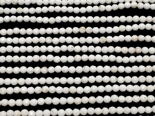 Magnesite  32Faceted Round 4mm 1strand beads (aprx.15inch/36cm)