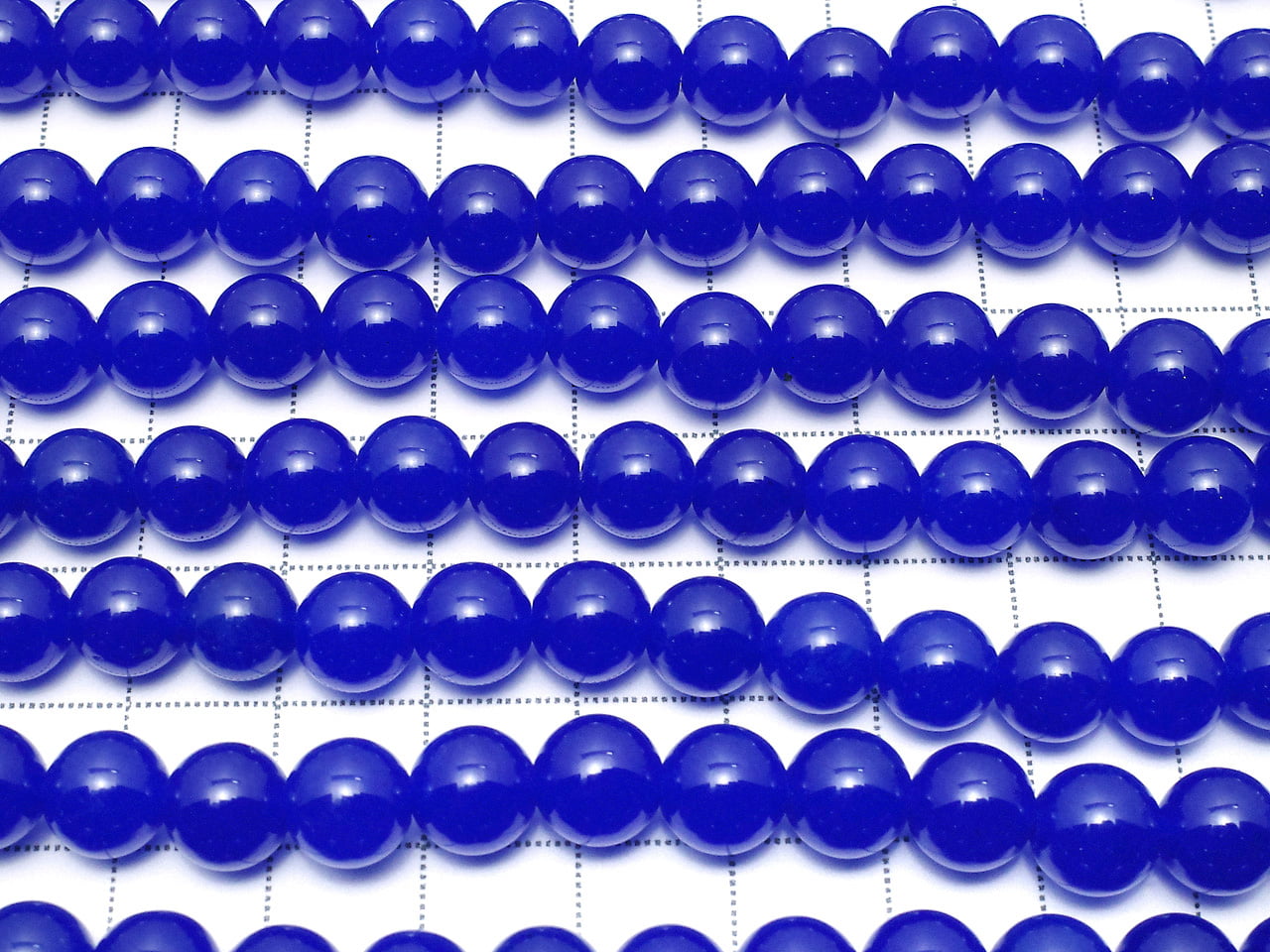 Perles rondes de jade bleu 8 mm n° 2 (env. 38 cm/15 po)