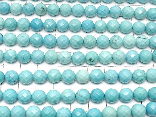 [Video]Magnesite Turquoise 64Faceted Round 8mm 1strand beads (aprx.15inch/35cm)