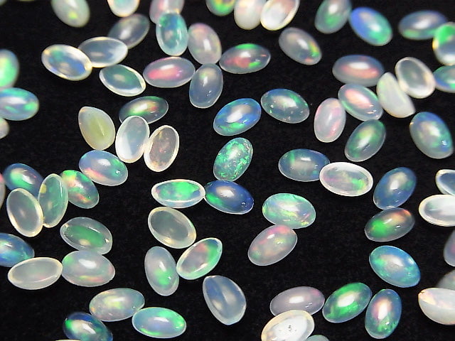 [Video] High Quality Ethiopian Opal AAA Oval Cabochon 5x3mm 10pcs