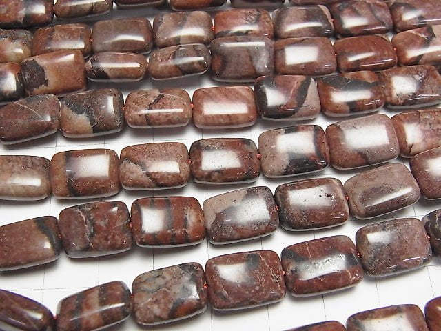 1 strand $7.79! Red picture Jasper rectangle 14 x 10 x 6 mm 1strand beads (aprx.15 inch / 37 cm)