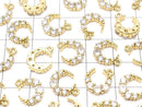 Metal Parts Crescent Charm Gold Color (with CZ) 2pcs