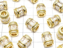 Metal Parts Rondelle (Tube) 11x9x9mm Gold color (with CZ) 1pc $4.79!