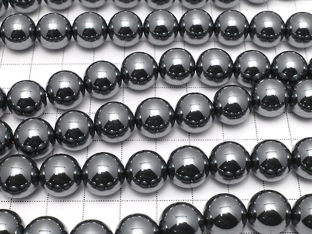 Hematite  Round 12mm 1strand beads (aprx.15inch/38cm)