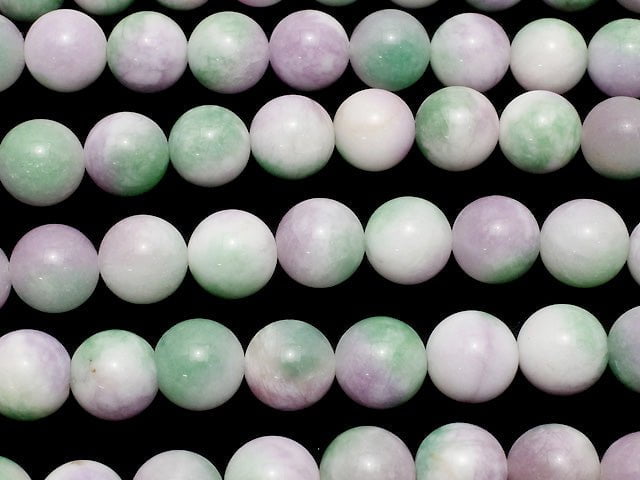 Purple x Green Jade Round 12mm 1strand beads (aprx.15inch / 38cm)