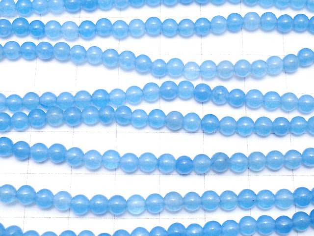 1strand $2.79! Blue Jade Round 4mm 1strand beads (aprx.15inch / 37cm)