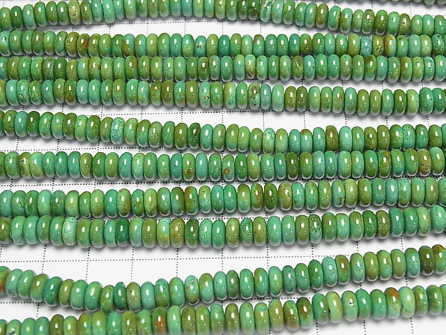Magnesite Turquoise Rondelle 6x6x3mm [Green] 1strand beads (aprx.15inch/36cm)