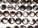 [Video] Mother of Pearl MOP Brown Coin 20x20x6mm half or 1strand beads (aprx.14inch / 34cm)