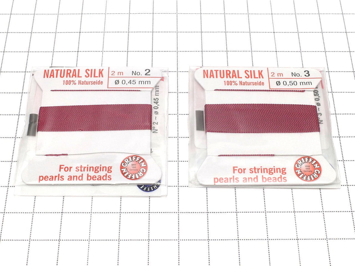 Fil Griffin (Fil de perles en soie) [0.30mm-0.70mm] Grenat 1 pièce