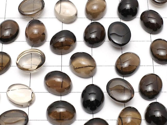 [Video] High Quality Smoky Quartz AAA Oval Cabochon 10x8mm 3pcs