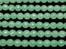 Pastel Green Jade 64Faceted Round 10mm 1strand beads (aprx.15inch / 36cm)