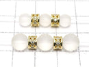 Metal parts Rondelle 6x6x4mm (with CZ) Gold color 2pcs