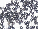 [Video] Fresh Water Pearl AAA Round 5-5.5mm [Half Drilled Hole] Metallic Navy 2pairs