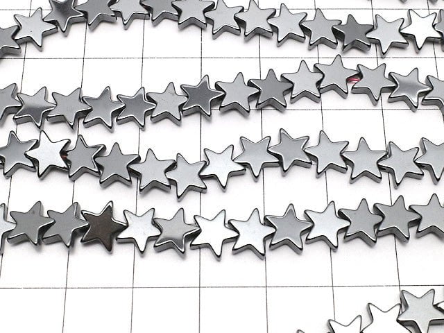 Hematite star 8x8mm x 2mm 1strand beads (aprx.15inch / 38cm)