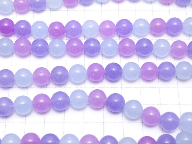 3 colors Mix Color Jade Round 10mm Purple 1strand beads (aprx.15inch / 36cm)