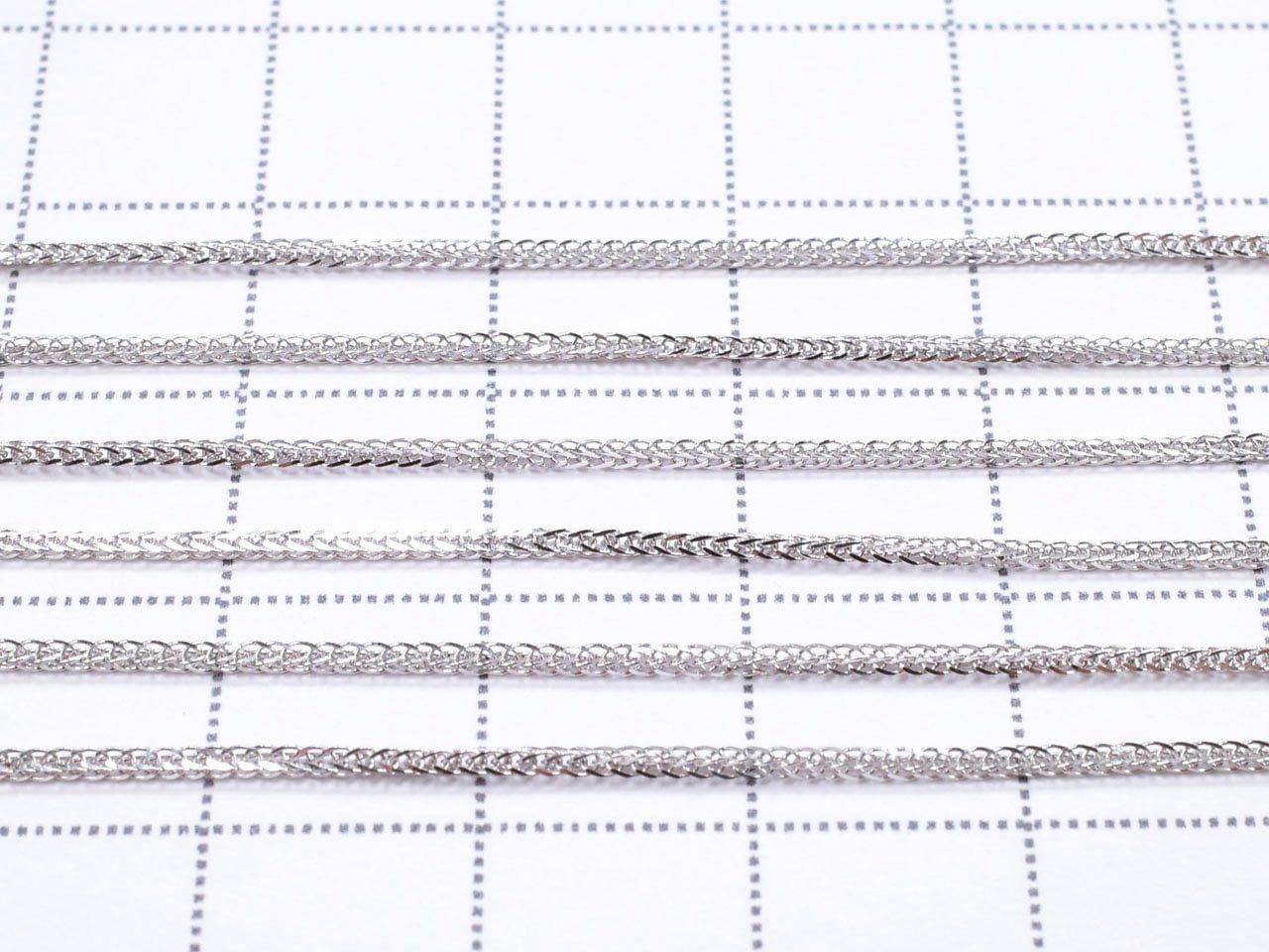 Silber 925 Weizenkette mit Schieberegler 0.8mm Rhodium beschichtet [45cm][60cm] Halskette 1 Stück