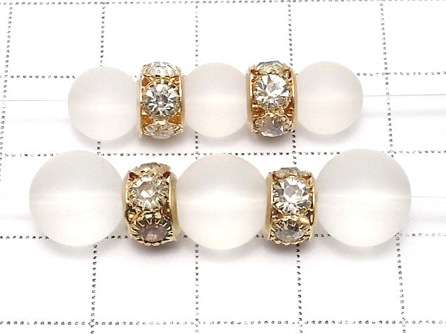 Metal Parts Rondelle 8x8x5 mm [Clear x Gold] 10 pcs