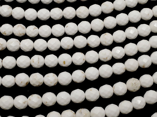 [Video] Magnesite 64Faceted Round 6mm 1strand beads (aprx.15inch/37cm)