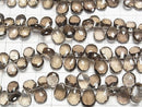 [Video] High Quality Light Color Smoky Quartz AAA Pear shape Faceted Briolette half or 1strand beads (aprx.7inch / 18 cm)