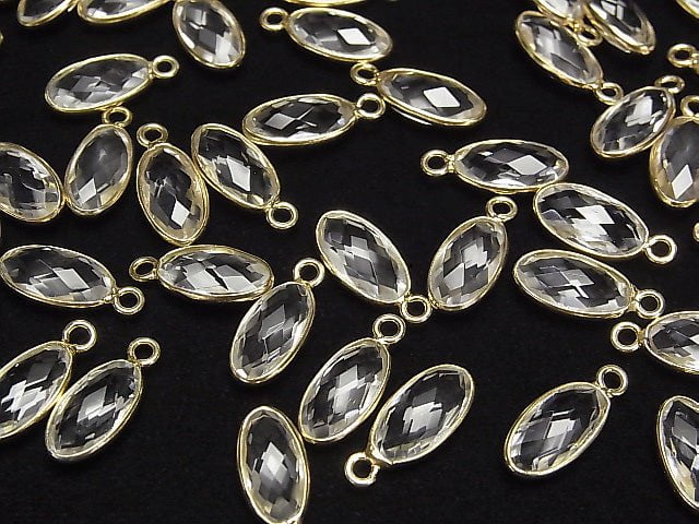 [Video] High Quality Crystal AAA Bezel Setting Faceted Oval 13x7mm 18KGP 2pcs