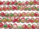 Orange & Green Jade Round 10mm 1strand beads (aprx.14inch / 35cm)