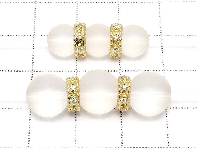 [Video] Metal Rondelle 8x8x3mm Gold (with CZ) 2pcs