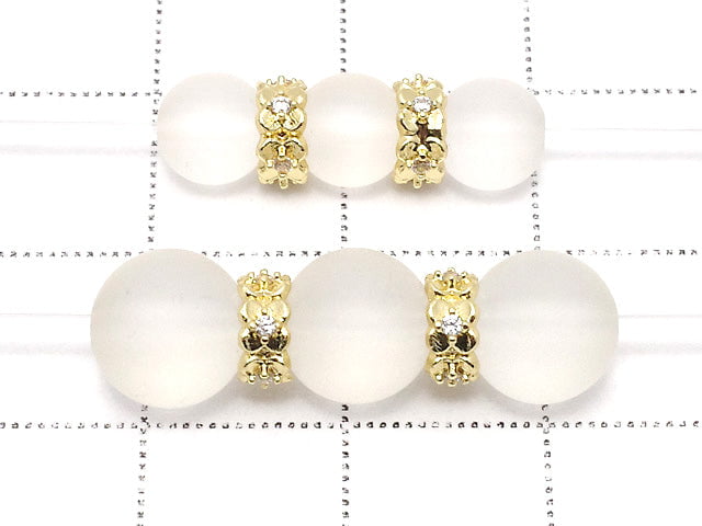 [Video] Metal parts Rondelle 6x6x2.5mm Gold color (with CZ) 2pcs