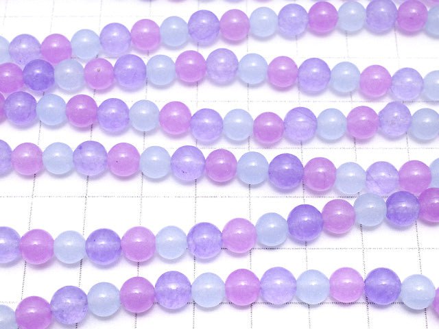 3 colors Mix Color Jade Round 6mm Purple 1strand beads (aprx.15inch / 37cm)