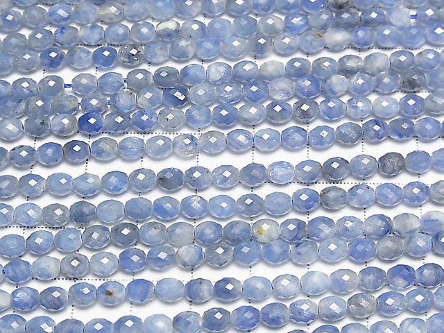 [Video]High Quality! Kyanite AA+ Faceted Rice 5x4x4mm half or 1strand beads (aprx.15inch/36cm)
