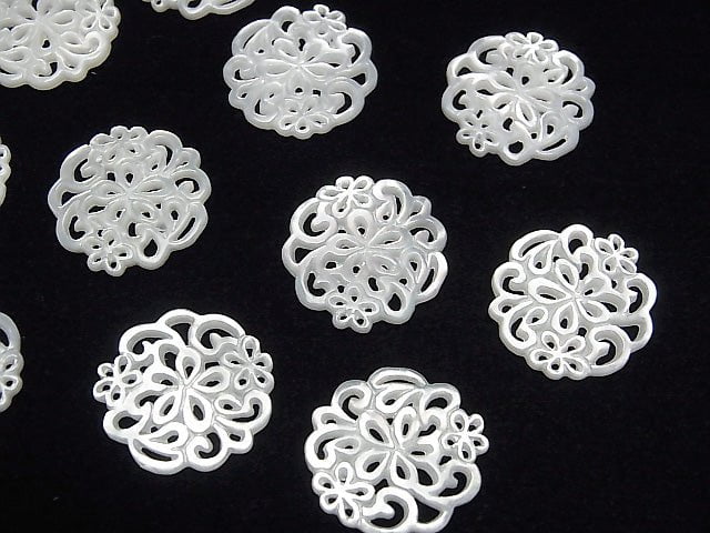 High Quality White Shell Watermark Coin 18x18x1.5 1pc